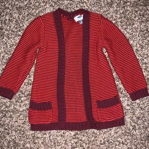 Old Navy red woven cardigan size 3T